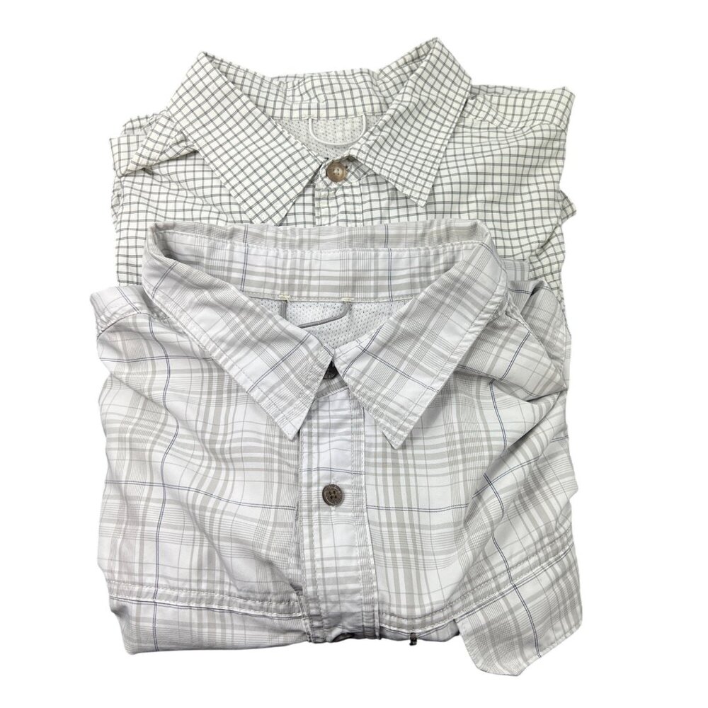 Eddie Bauer Mens Plaid Fishing Shirts Vented Back LOT OF 2 size XL Outdoor Hike